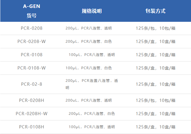 爱津生物PCR八连管订货信息